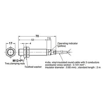 Omron%20E2B-M12LS04-WP-C1%202M%204mm%20Algılama%20Endüktif%20Sensör