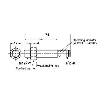 OMRON%20E2B-M12LS04-M1-C1%204mm%20Algılama%20M12%20Konnektörlü%20Endüktif%20Sensör