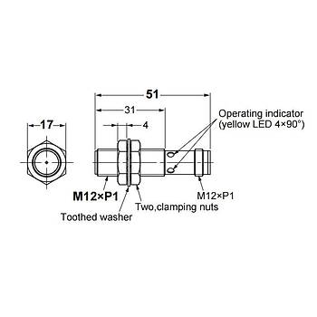 OMRON%20E2B-M12KS04-M1-B1%204mm%20Algılama%20M12%20Konnektörlü%20İndüktif%20Sensör