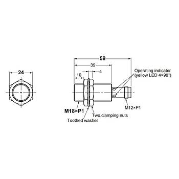 OMRON%20E2B-M18KS08-M1-C1%208mm%20Algılama%20M12%20Konnektörlü%20Endüktif%20Sensör