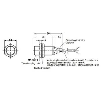 Omron%20E2B-M18KS08-WP-C1%202M%208mm%20Algılama%20Endüktif%20Sensör