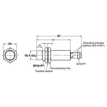 Omron%20E2B-M18LN16-M1-B1%20M18%20PNP/NO%20Endüktif%20Sensör