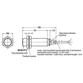 OMRON%20E2B-M18LS08-WP-B1%20M18%20PNP/NO%20Endüktif%20Sensör