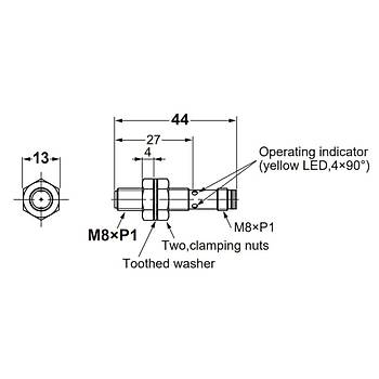 Omron%20E2B-S08KS02-MC-B2%20M8%20PNP/NC%20Endüktif%20Sensör