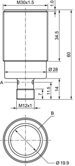 Leuze%20DMU230-3000/LA-M12%20Ultrasonik%20Mesafe%20Sensörü